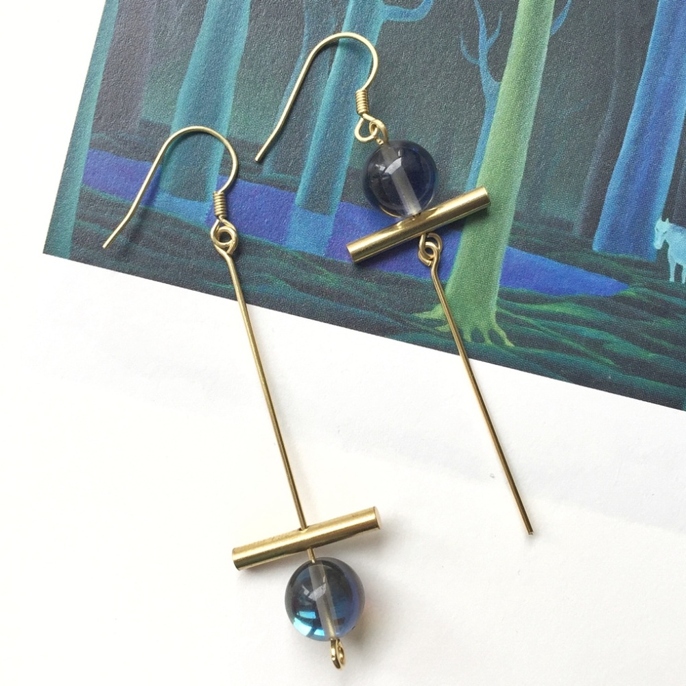 Original Design Minimalist Tourmaline Earrings - Picture 4 of 4